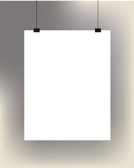 blank white board hanging on the wall