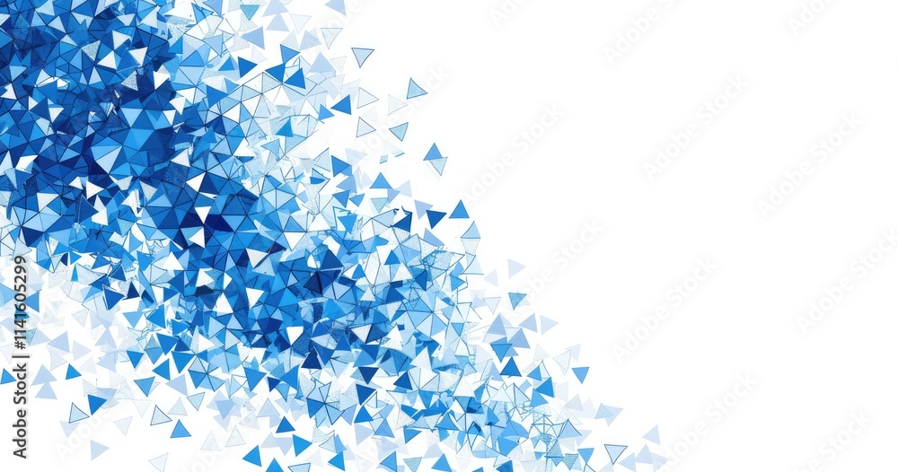 Aufkleber abstract blue triangle pattern creating a dynamic visual effect.