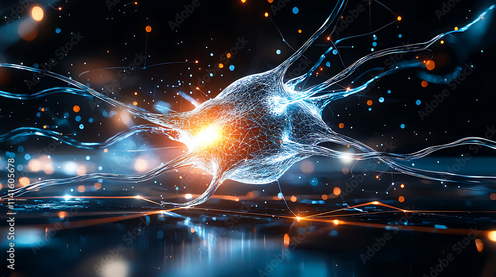 Aufkleber neural network activation virtual environment digital art abstract concept illuminated viewpoint sci