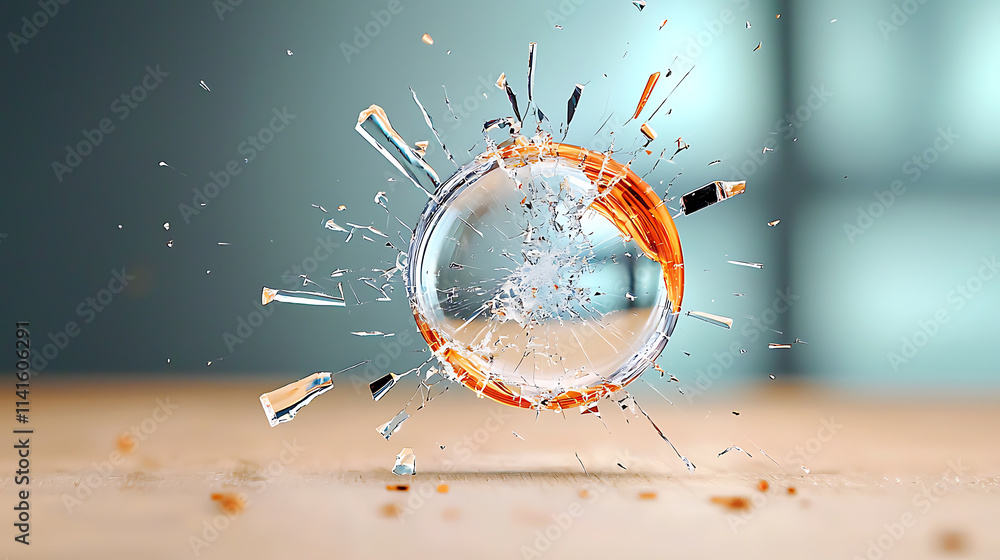 Poster dynamic explosion of glass and liquid studio setting cgi artwork abstract environment close-up viewp
