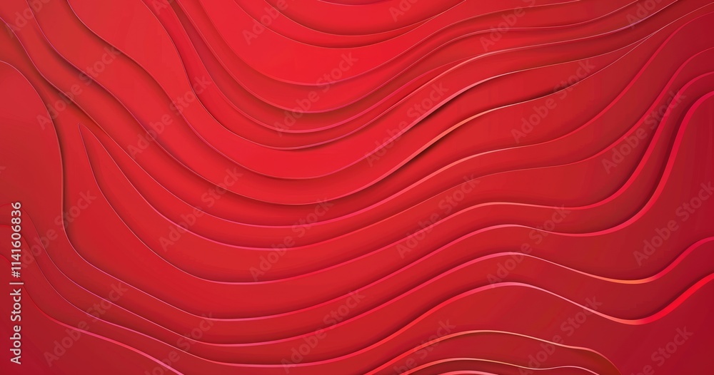 Aufkleber abstract red background with flowing wave patterns for design and graphic use.