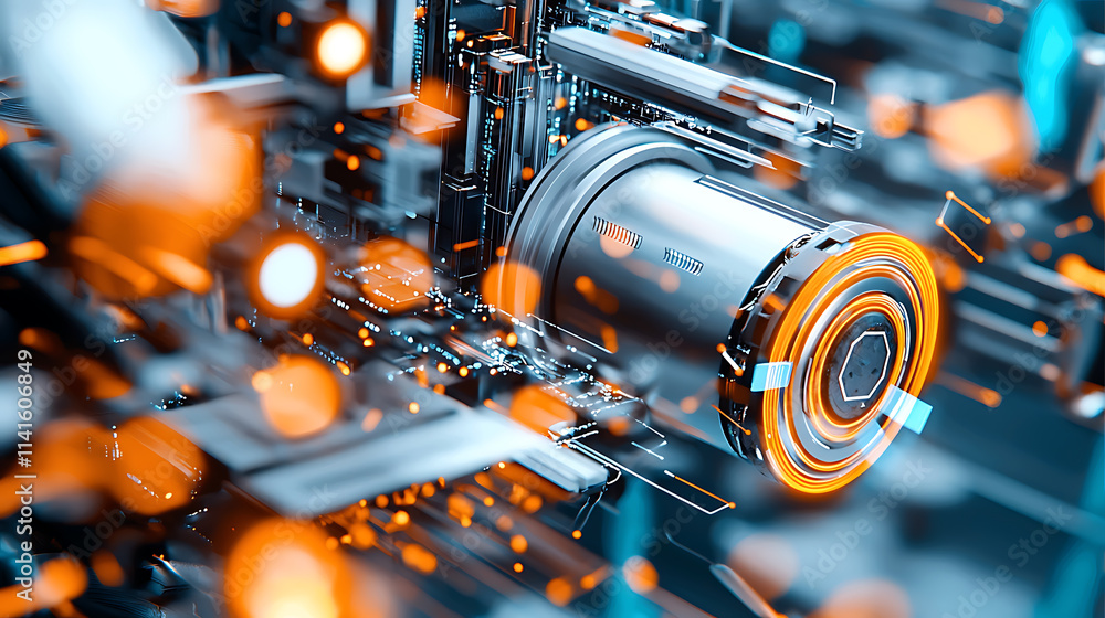 Poster exploring advanced technology innovations digital realm abstract visualization futuristic environmen