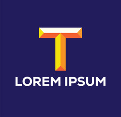 T letter logo design template vector