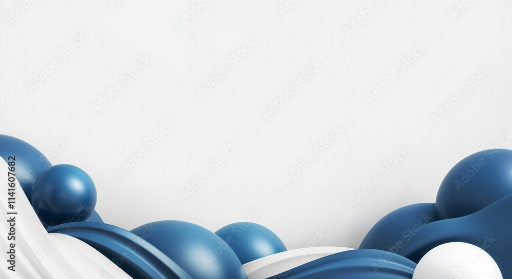 Poster abstract hi-tech background with blue geometric tech shapes and lines with empty space for text. gen