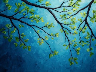 Trees budding with renewed life in spring, spring, renewal, budding trees