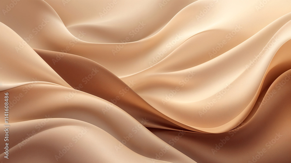 Poster mocha mousse abstract waves background. generative ai