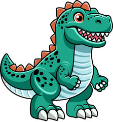 Funny Tyrannosaurus Rex Dinosaur Cartoon Character Illustration