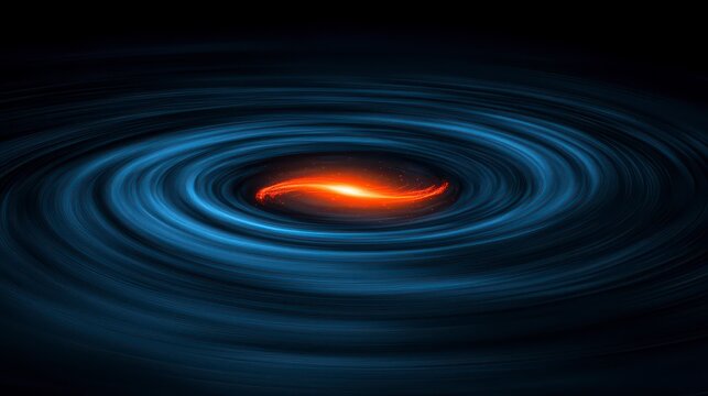 A mesmerizing illustration of a black hole surrounded by swirling cosmic energy and light.