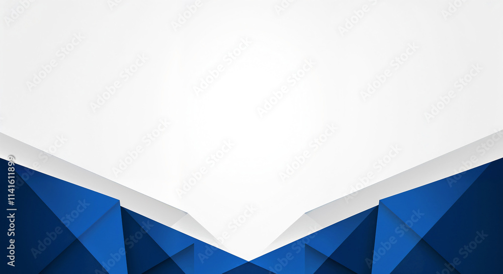 Poster abstract white background with blue geometric tech shapes and lines with empty space for text . gene