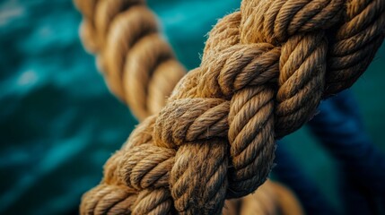 Fototapeta premium Intricate Rope Knot: A Study in Texture and Strength