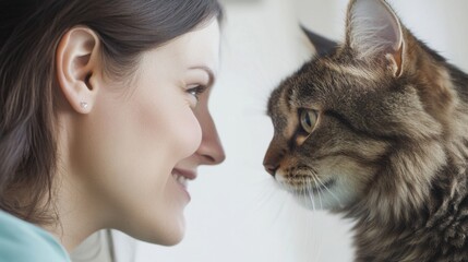 Close Up of a Woman and Her Cat: Portrait of Friendship
