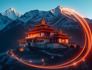 chinese temple in the mountains