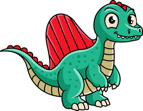 recommend clip art: Funny Spinosaurus Dinosaur Cartoon Character Illustration