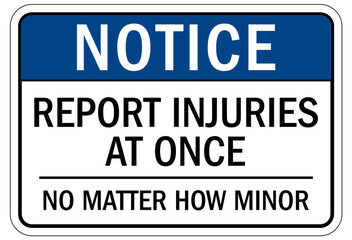Report all accident sign report injuries at once