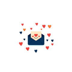 Obraz premium A cheerful envelope surrounded by colorful hearts, symbolizing love and affection in communication.