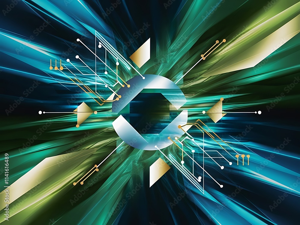 Poster abstract background with colorful geometric elements technology design