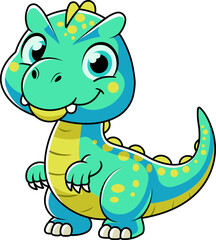 Funny Allosaurus Dinosaur Cartoon Character Illustration