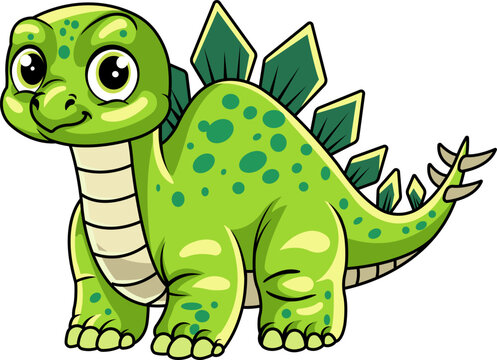 green stegosaurus cartoon character smiling clip art preview