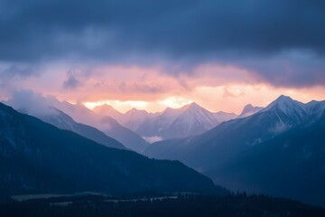 sunrise in the mountains