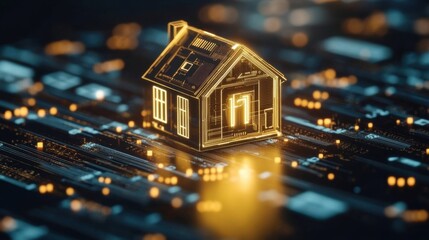 a small house on a computer motherboard