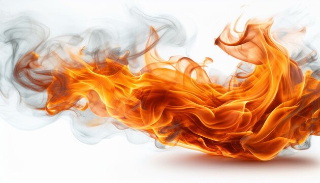Blazing Fury: Swirling Fire and Smoke Symbolizing Energy and Dynamic Movement"