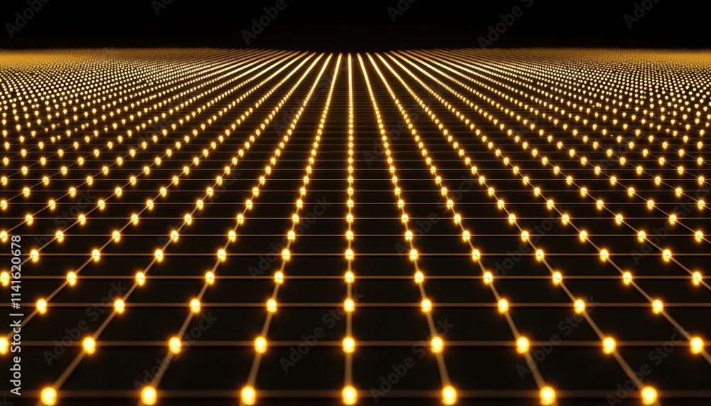Poster pattern of glowing ai networks, interconnected neural circuits, and futuristic 3d digital grids seam