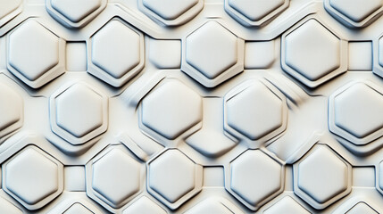 Fototapeta premium Modern Tech-Inspired Geometric Pattern of Clean White and Gray Hexagons with Crisp Edges.
