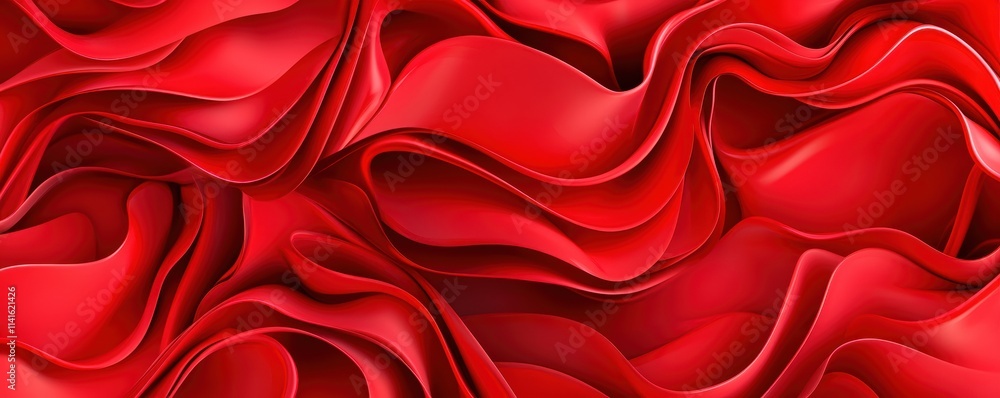 Poster rich red paper with soft waves and reflective shine clean abstract design for luxury and creative pr