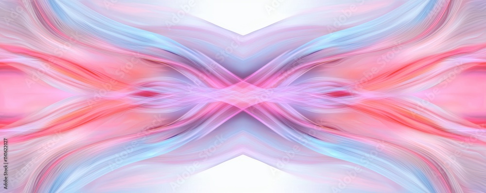 Poster seamless futuristic pattern with holographic waves, interconnected ai lines, and glowing abstract no