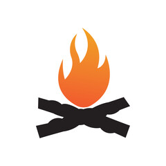 Hipster vintage bonfire logo design. Logo for camping, adventure wildlife, campfire.
