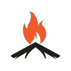 Hipster vintage bonfire logo design. Logo for camping, adventure wildlife, campfire.