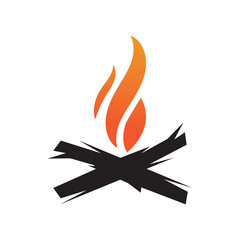 Hipster vintage bonfire logo design. Logo for camping, adventure wildlife, campfire.