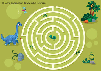 Help the dinosaur find its way out of the maze.