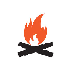Hipster vintage bonfire logo design. Logo for camping, adventure wildlife, campfire.