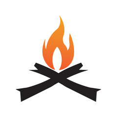 Hipster vintage bonfire logo design. Logo for camping, adventure wildlife, campfire.
