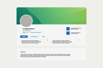 Linkedin banner mockup, abstract cover profile mockup presentation template