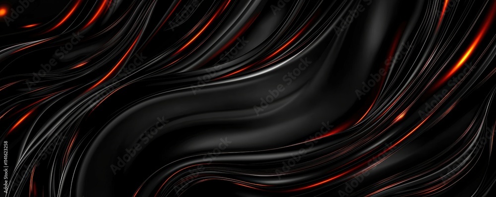 Poster smooth black paper layers with flowing lines and subtle gradients elegant abstract texture for moder