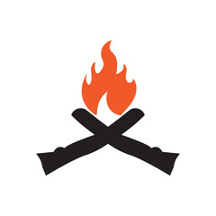 Hipster vintage bonfire logo design. Logo for camping, adventure wildlife, campfire.
