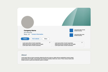 Linkedin banner mockup, abstract modern cover profile mockup presentation template