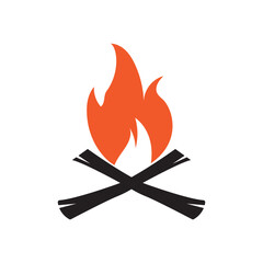 Hipster vintage bonfire logo design. Logo for camping, adventure wildlife, campfire.