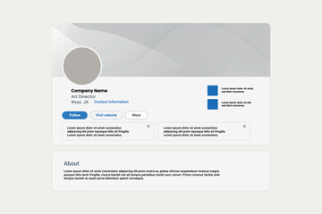 Linkedin banner mockup, abstract white cover profile mockup presentation template
