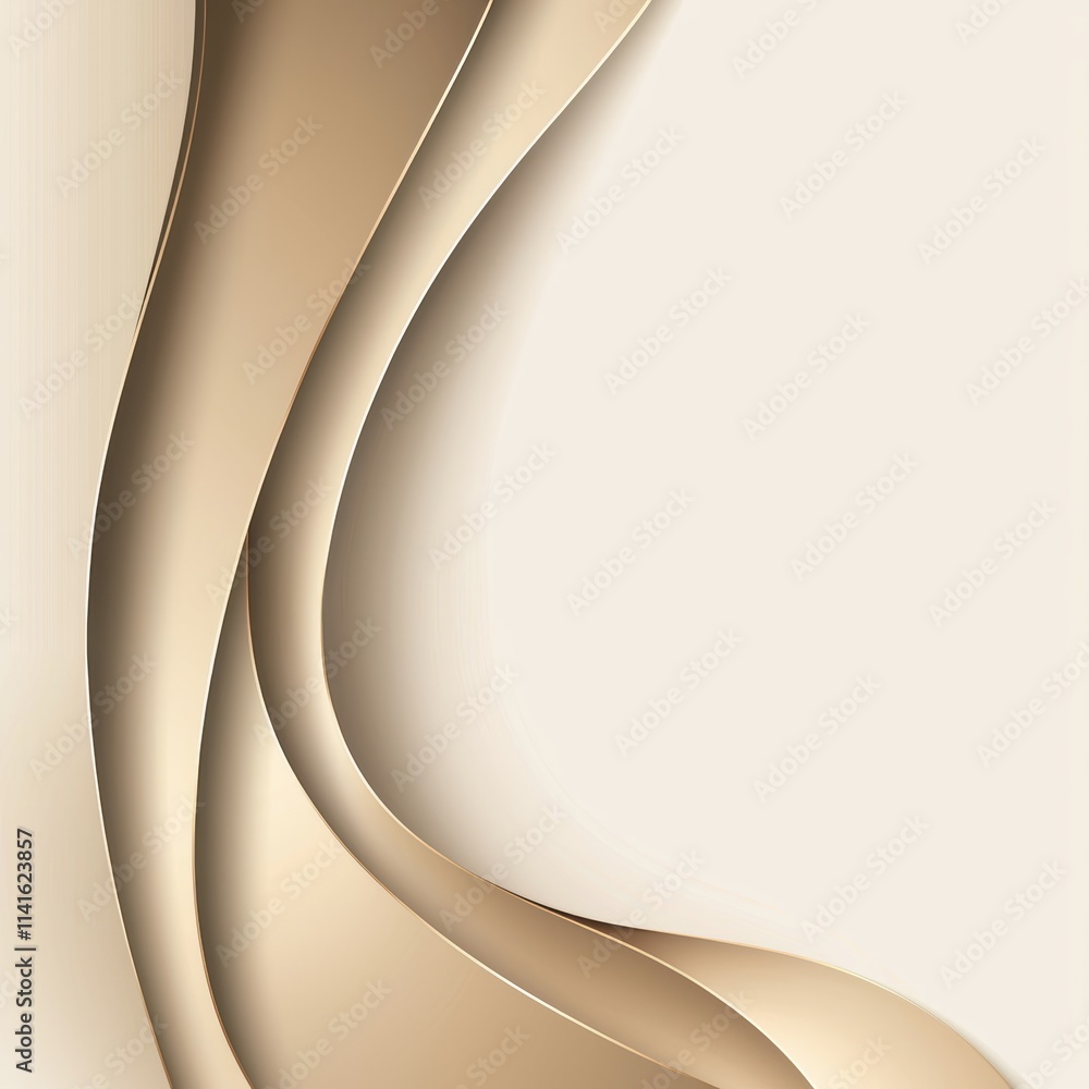 Poster soft glowing gold paper curve abstract texture smooth light reflection perfect for premium design ba