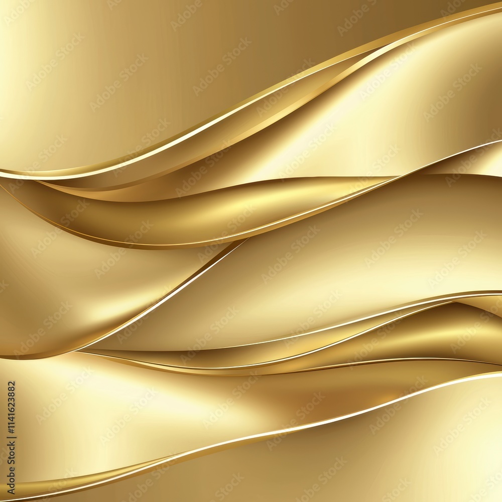 Poster soft glowing gold paper curve abstract texture smooth light reflection perfect for premium design ba