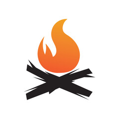 Hipster vintage bonfire logo design. Logo for camping, adventure wildlife, campfire.