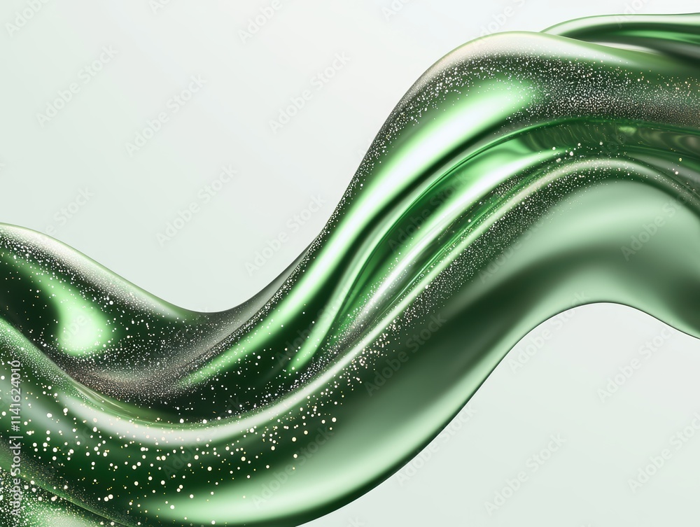 Poster soft reflective green gradient texture with shimmering light perfect for modern branding and elegant