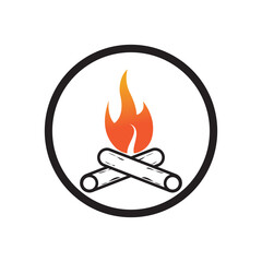 Hipster vintage bonfire logo design. Logo for camping, adventure wildlife, campfire.