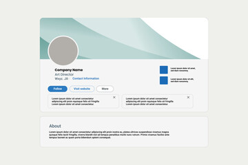 Linkedin banner mockup, wave abstract cover profile mockup presentation template