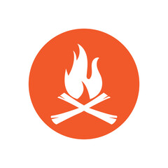 Hipster vintage bonfire logo design. Logo for camping, adventure wildlife, campfire.