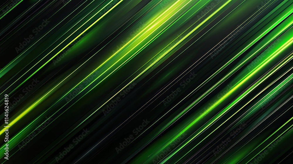 Poster abstract green and black diagonal lines creating a dynamic, modern design.