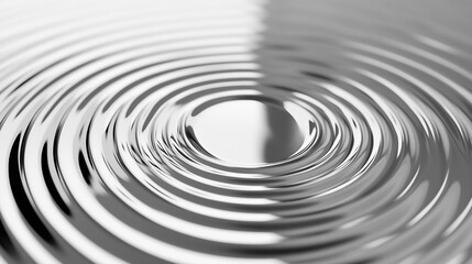 Fototapeta premium Perfectly Symmetrical Concentric Circular Ripples in Clear Liquid Captured from Above with Crisp Detailing.